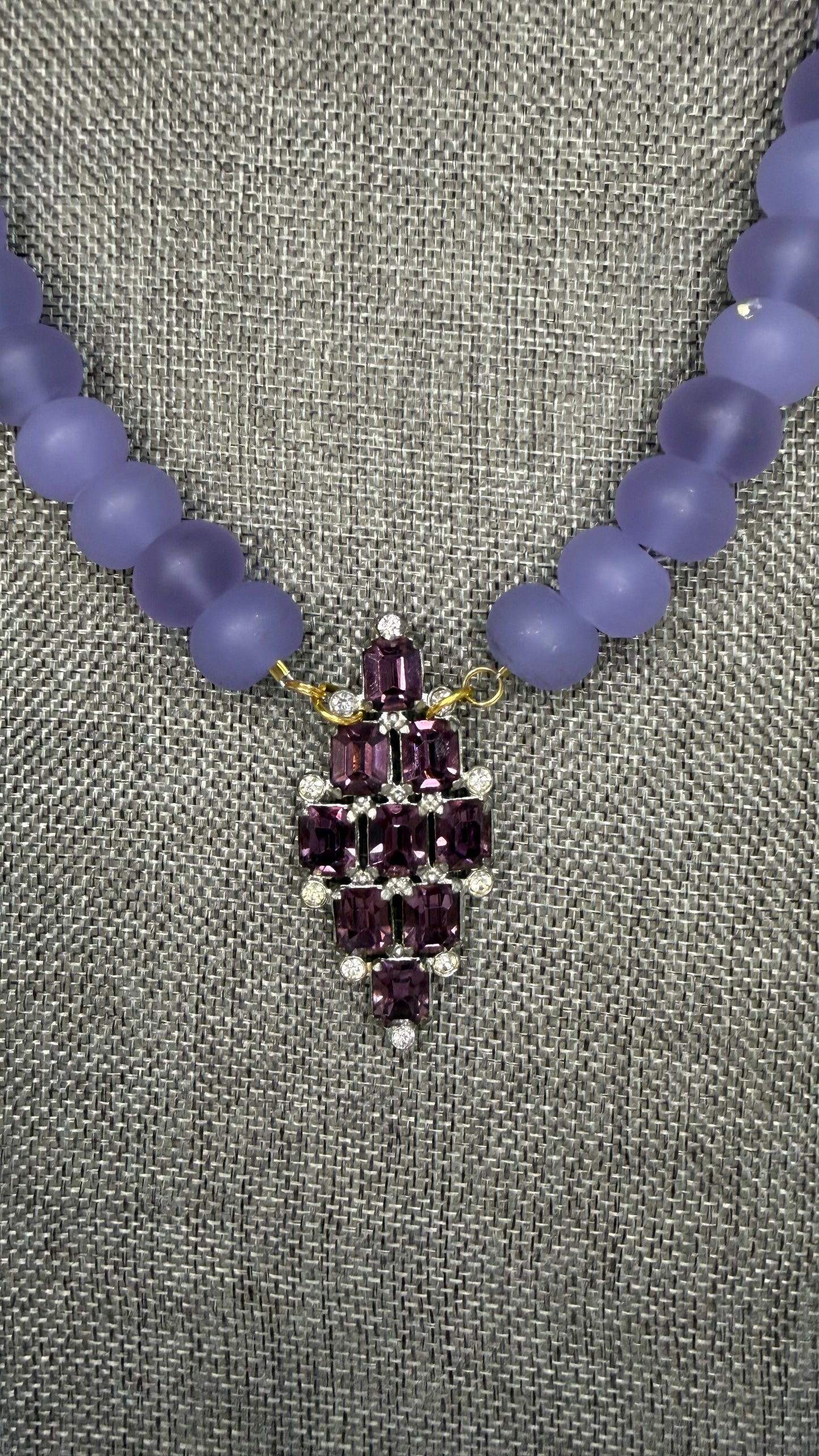Made lavender chalcedony necklace