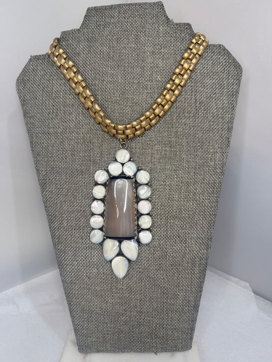 Made 1970s horn necklace