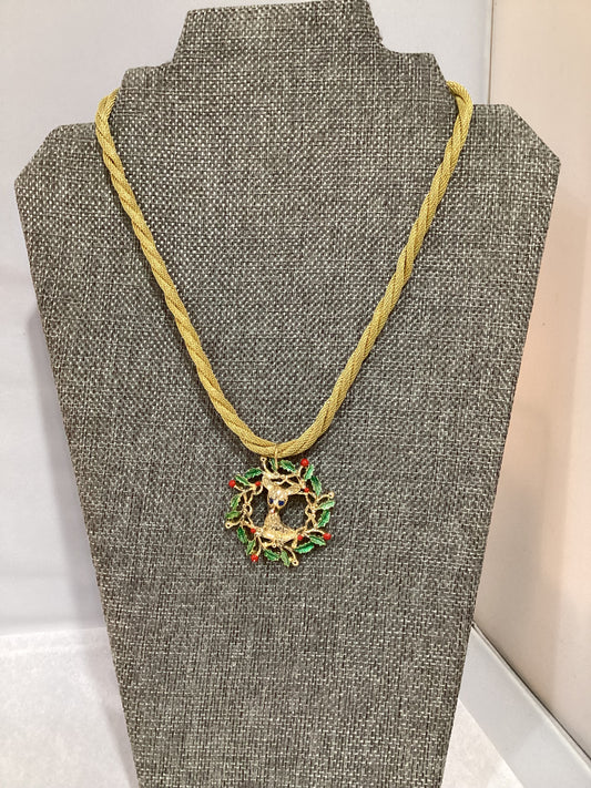 MADE- Wreath & Deer Necklace