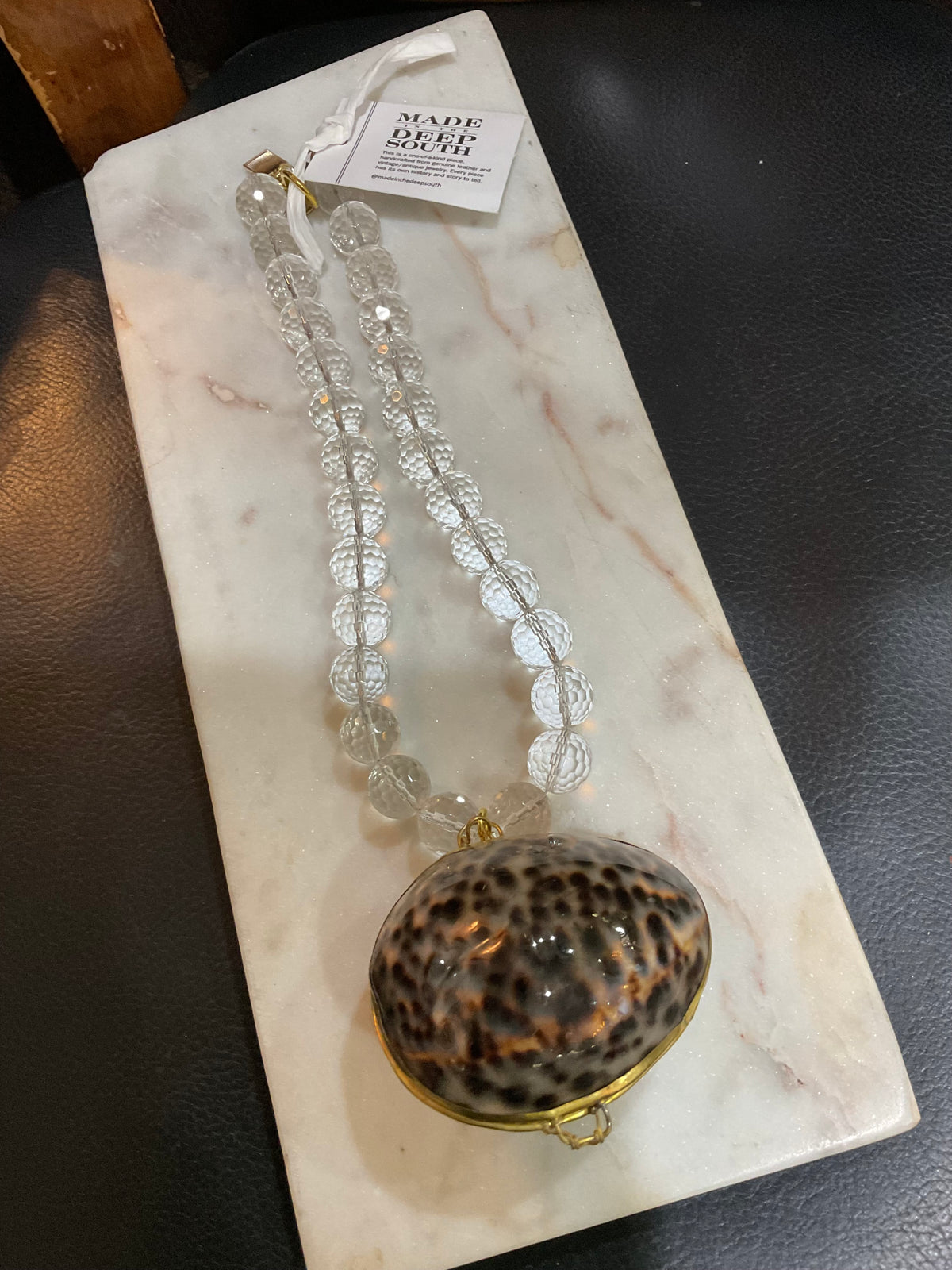 Made Shell trinket box necklace