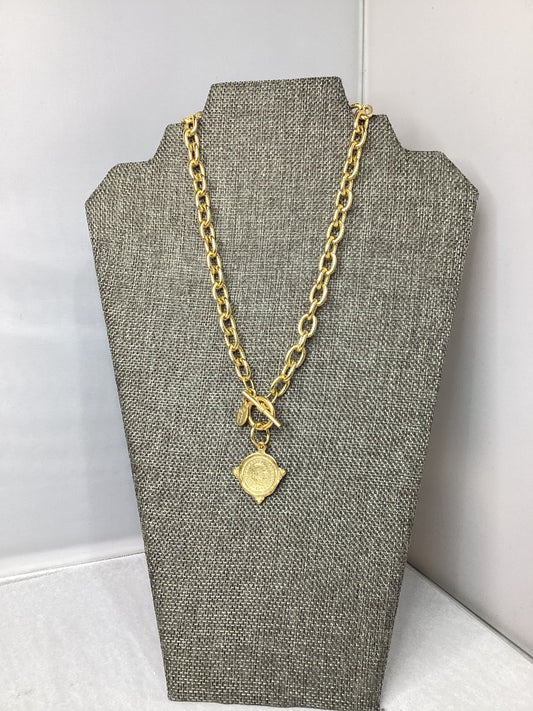 Susan Shaw- Hand Cast Gold Toggle Necklace