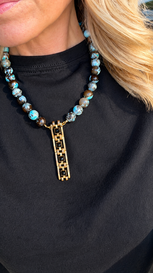 Made 1770s bar brooch necklace