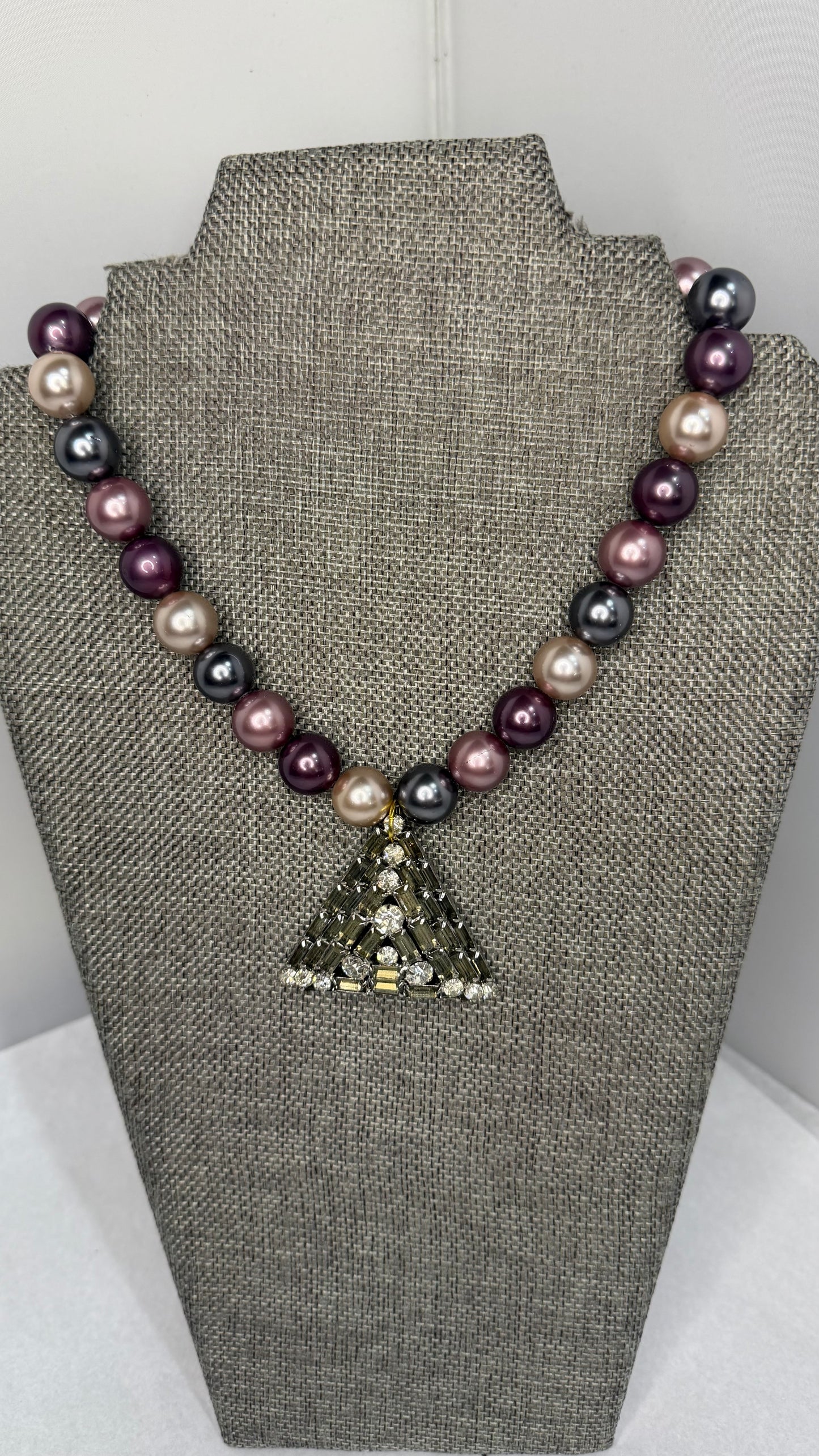 Made 1960s triangle brooch necklace