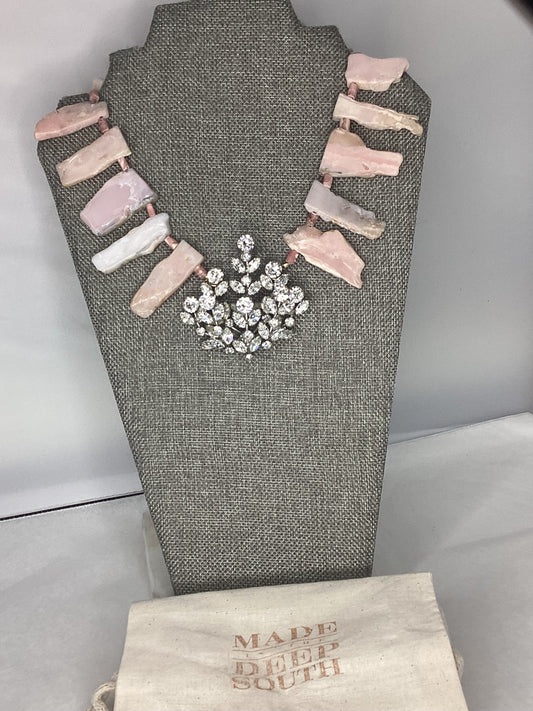 Made- 1970s pink bead necklace