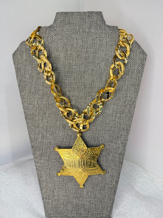 Made sheriff badge necklace