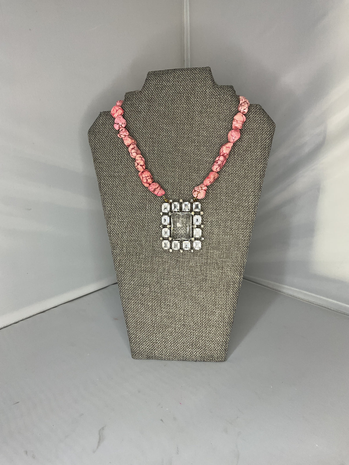 Made pink necklace