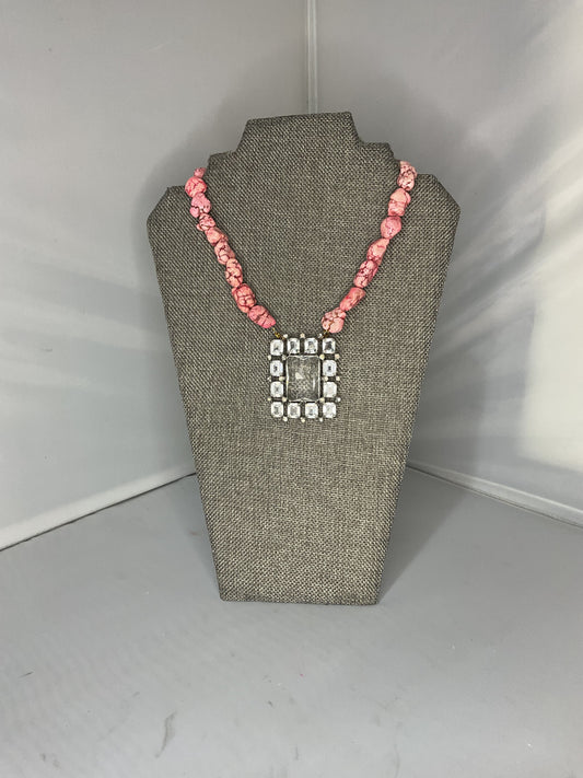 Made pink necklace