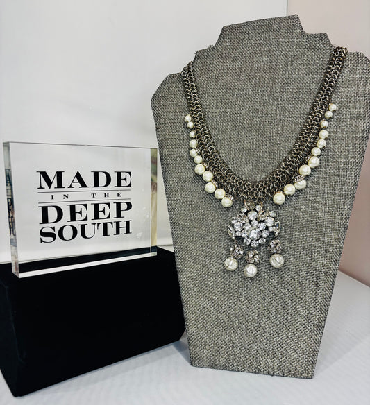 MADE - Pearl and Crystal Necklace