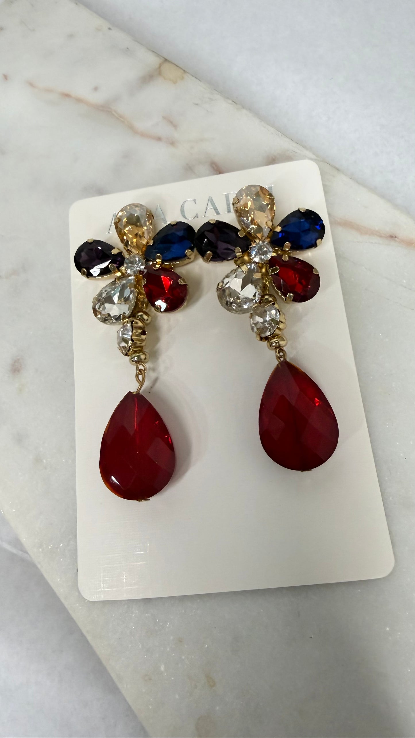 Floral Patriotic Earrings