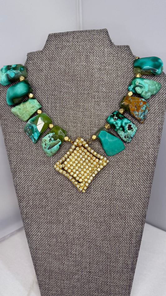 Made- turquoise agate necklace