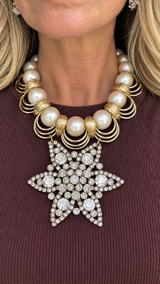 Made 1950s Weiss brooch necklace