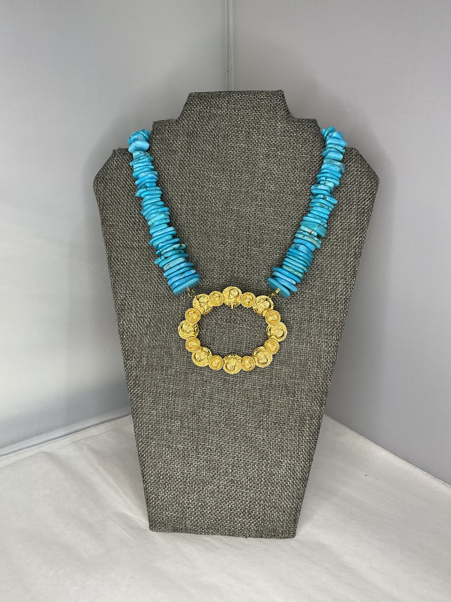 Made turquoise necklace