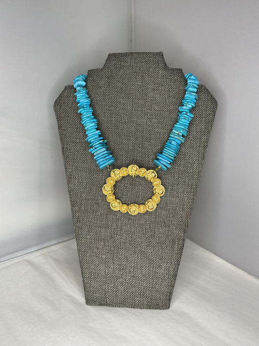 Made turquoise necklace