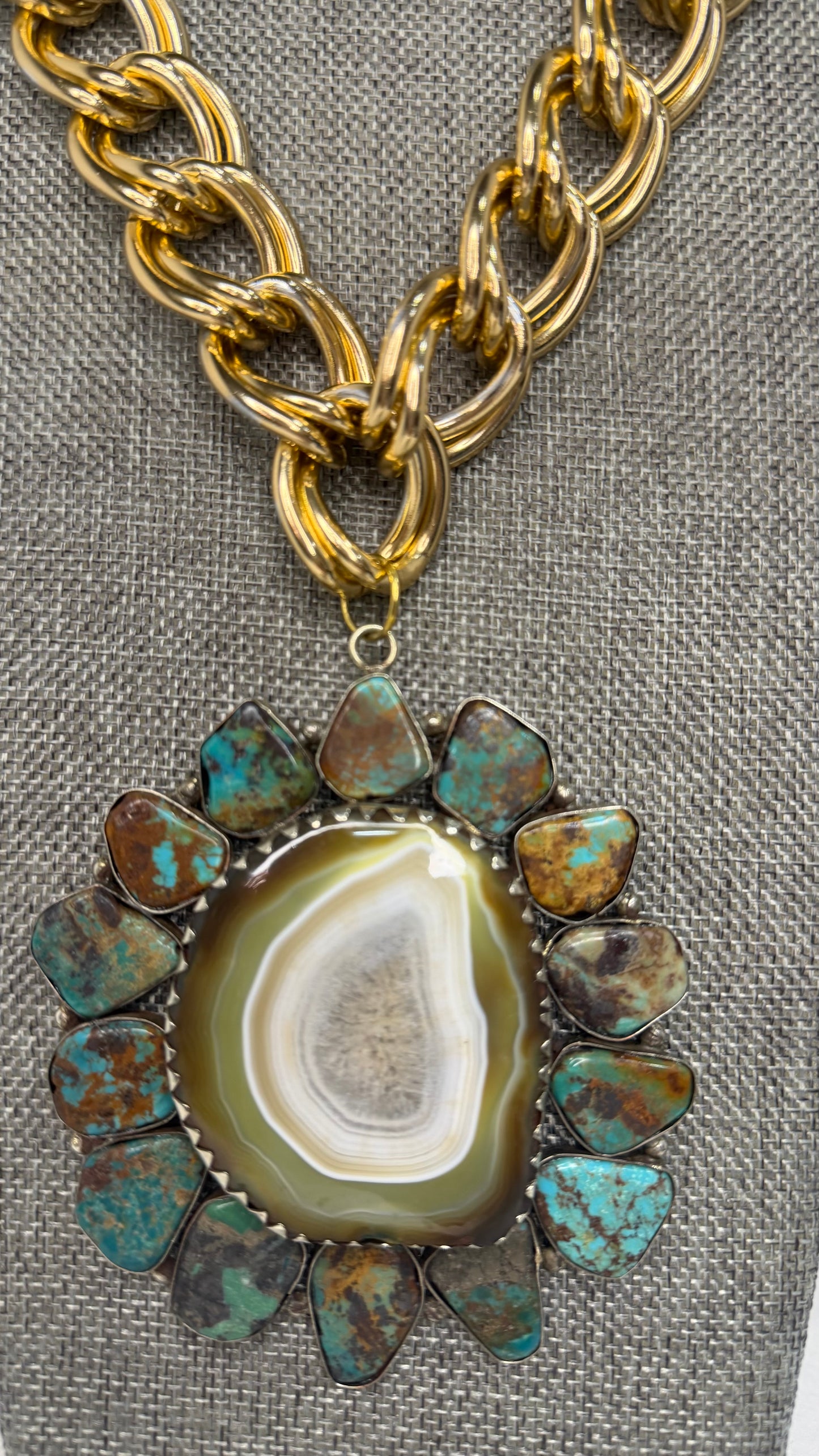Made- agate and turquoise necklace