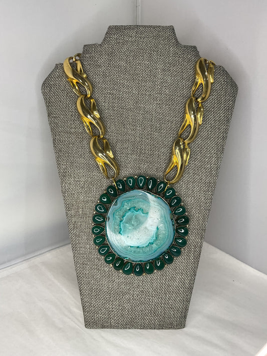 Made jade & agate necklace