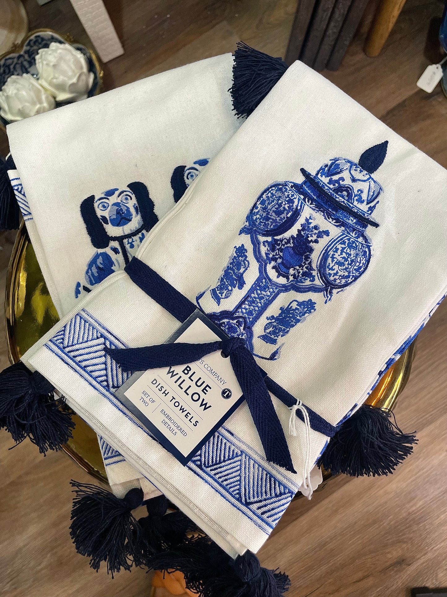 Chinoiserie Blue & White Dish Towels