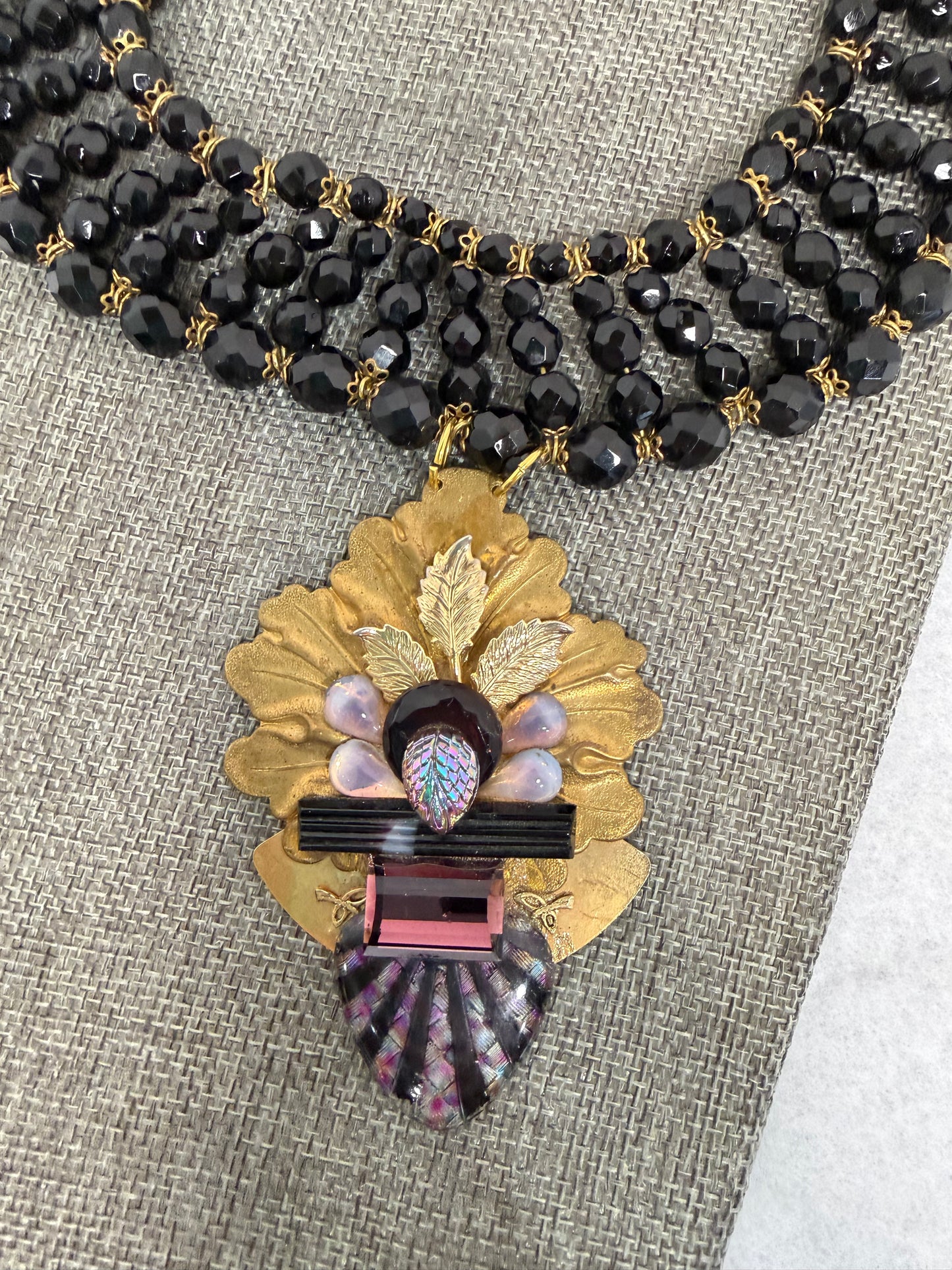 Made Artisan brooch necklace