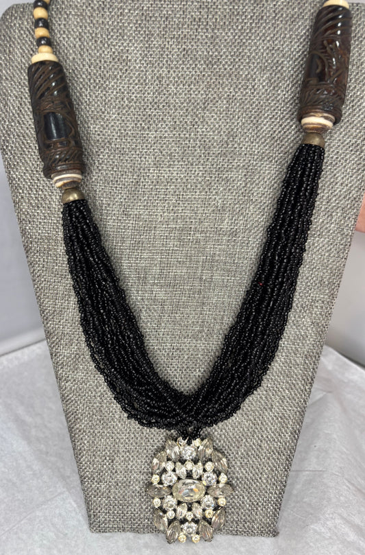 MADE- Black Layered Beaded Necklace