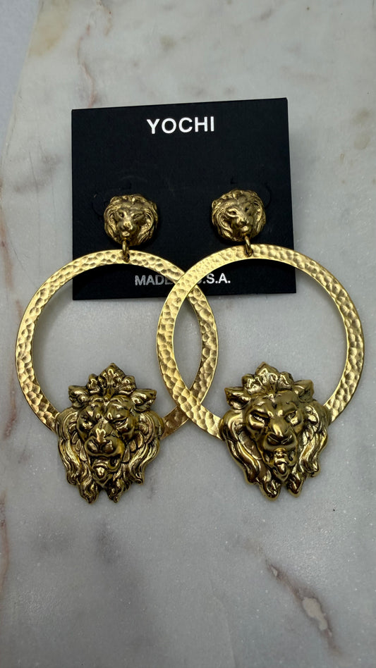 Yochi Lion earrings