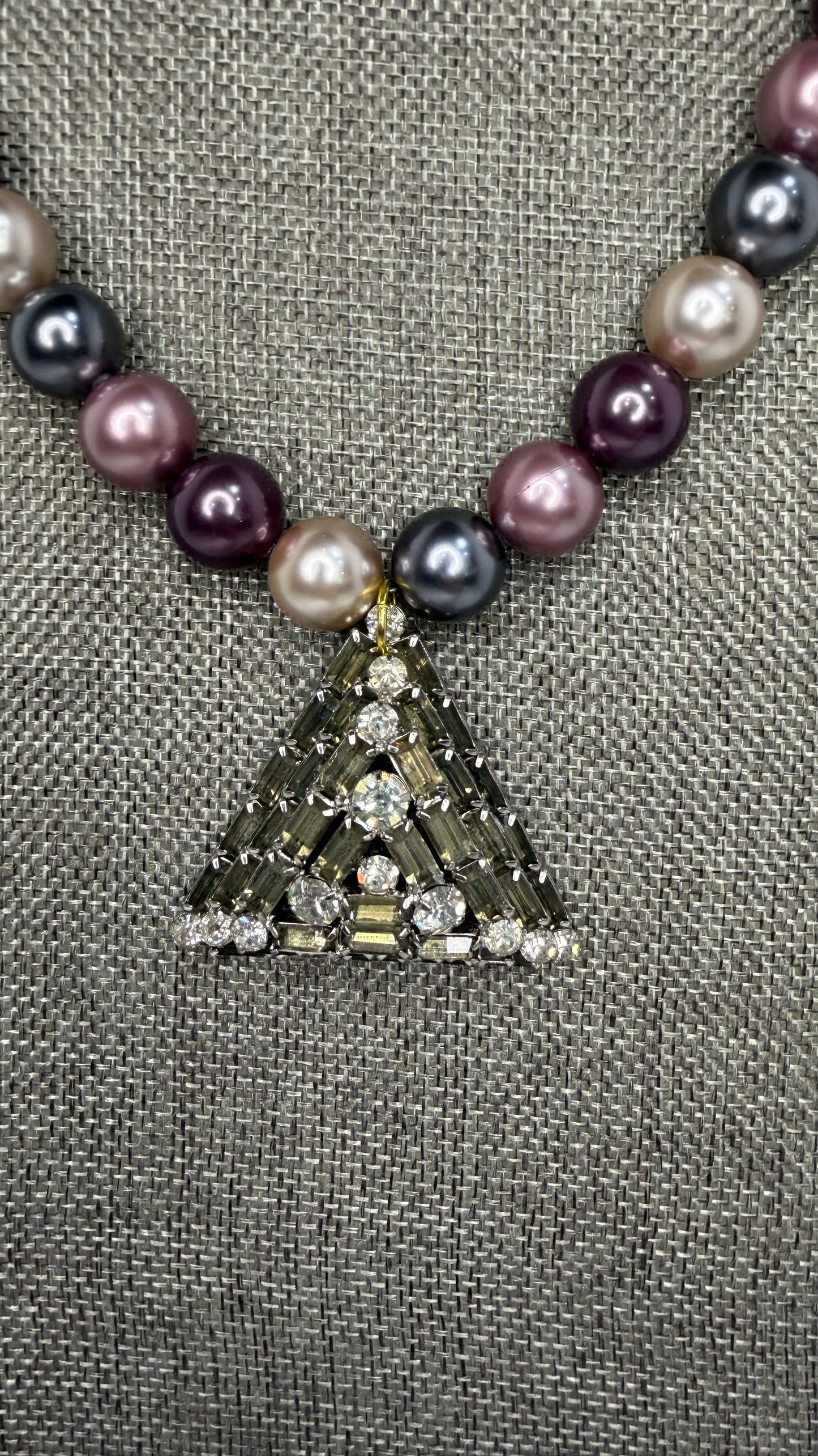 Made 1960s triangle brooch necklace