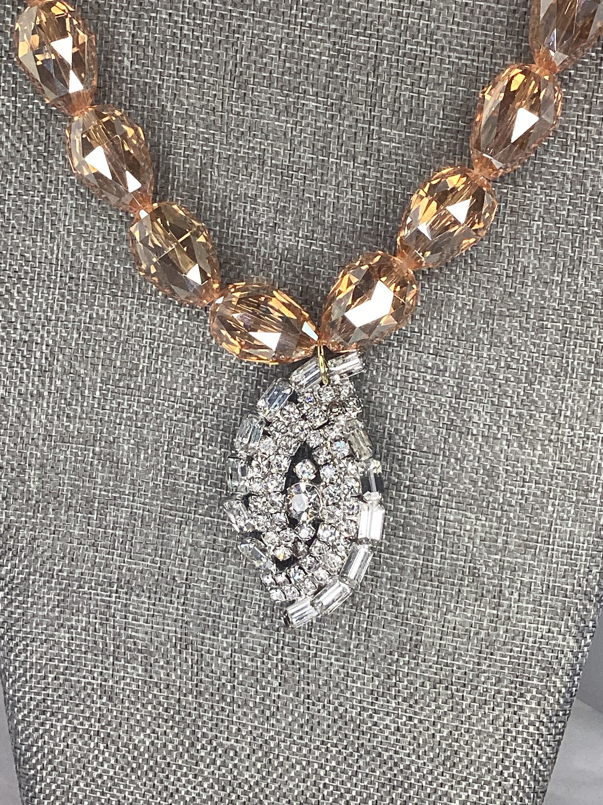 Made orange bead necklace