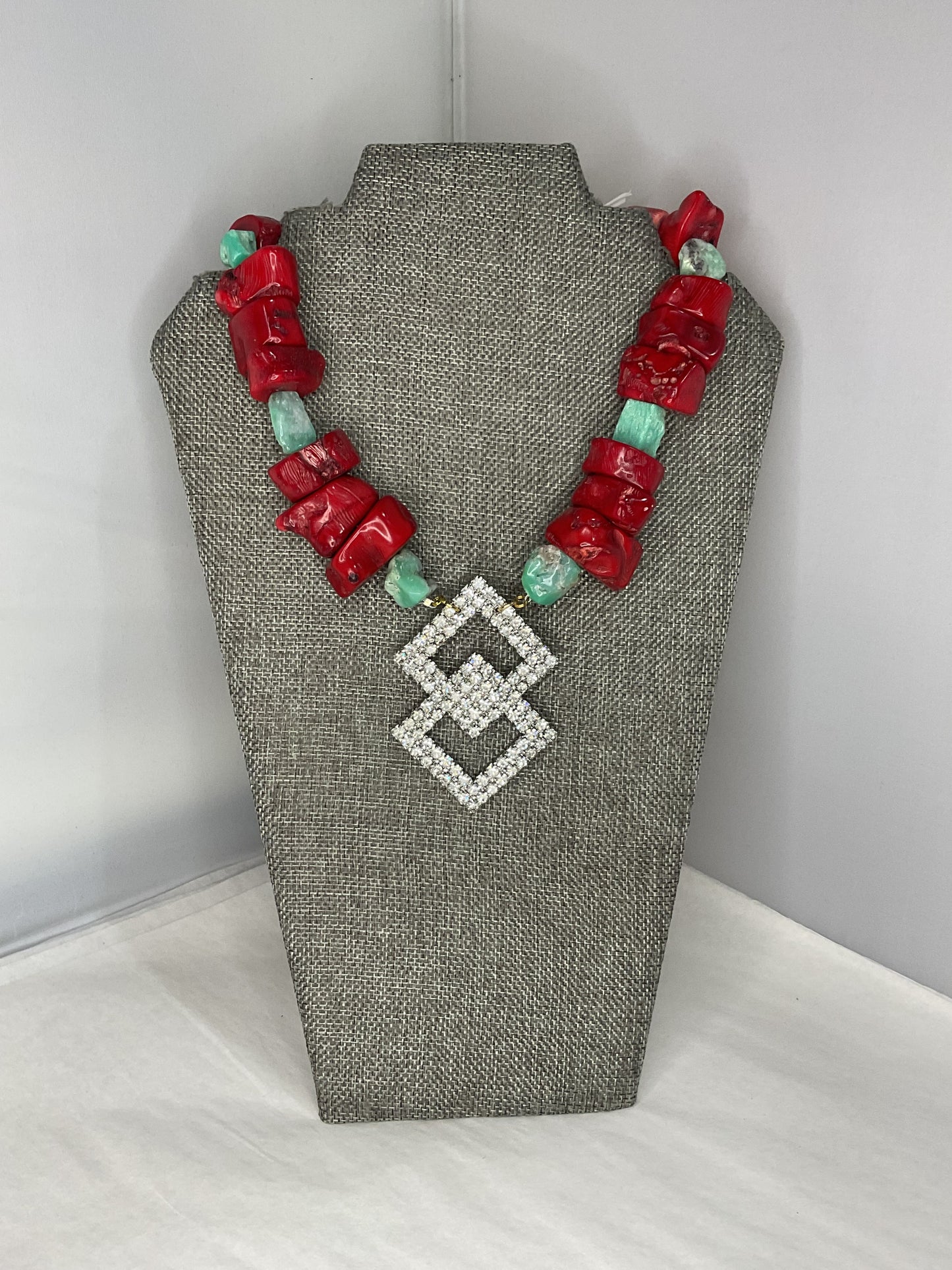 Made sash buckle necklace
