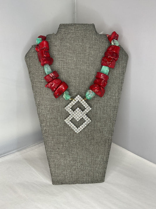 Made sash buckle necklace