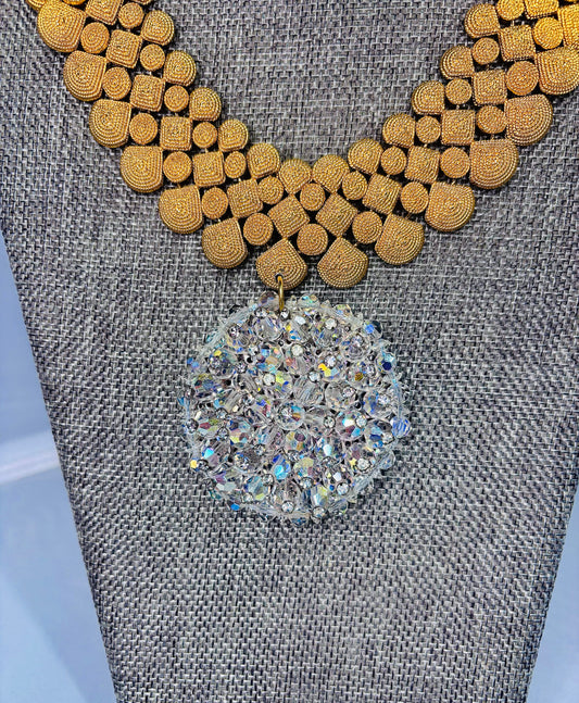 MADE-Crystal Brooch Necklace