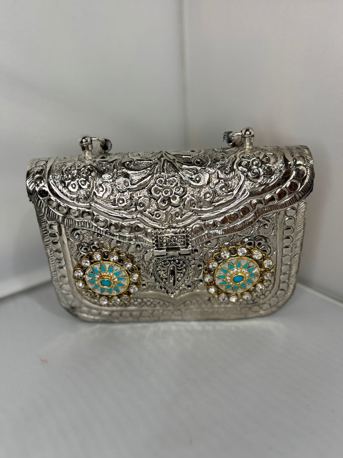 Silver Metal Clutch
