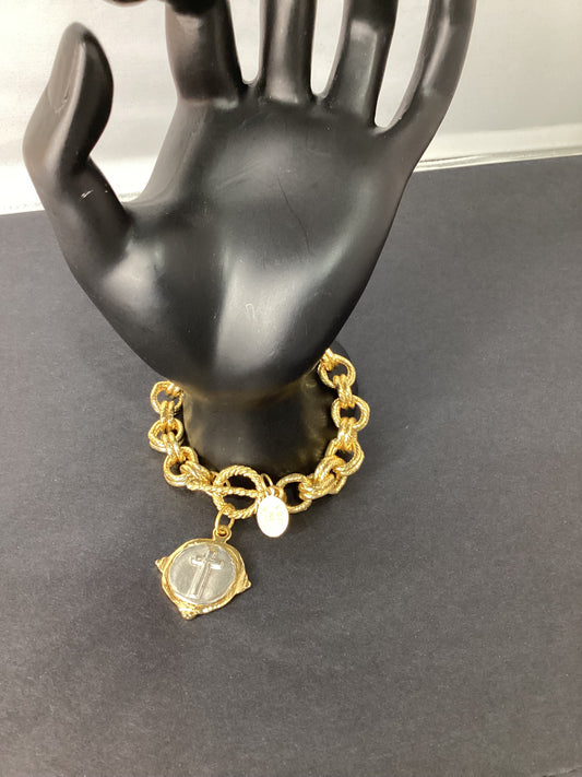 Susan Shaw- Gold & Silver Cross Bracelet