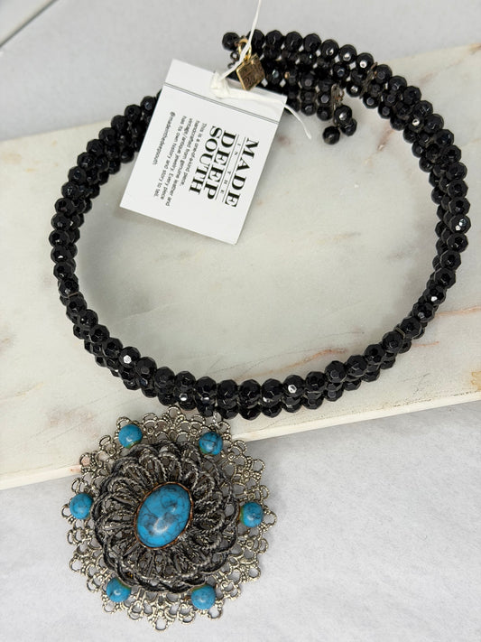 MADE black bead choker