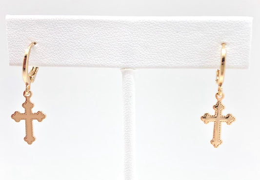 Cross hoop earrings