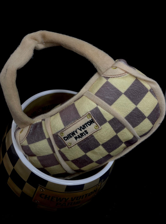 Large Checkered Chewy Purse Dog Toy