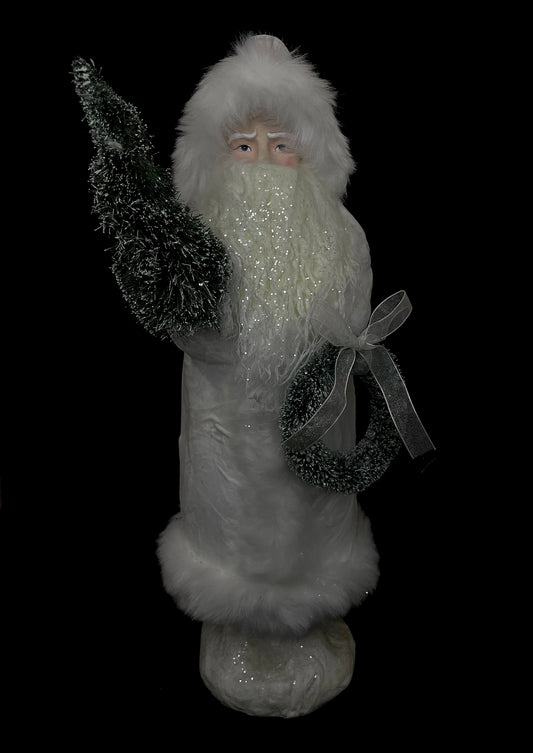 Glitter Fur Santa Statue