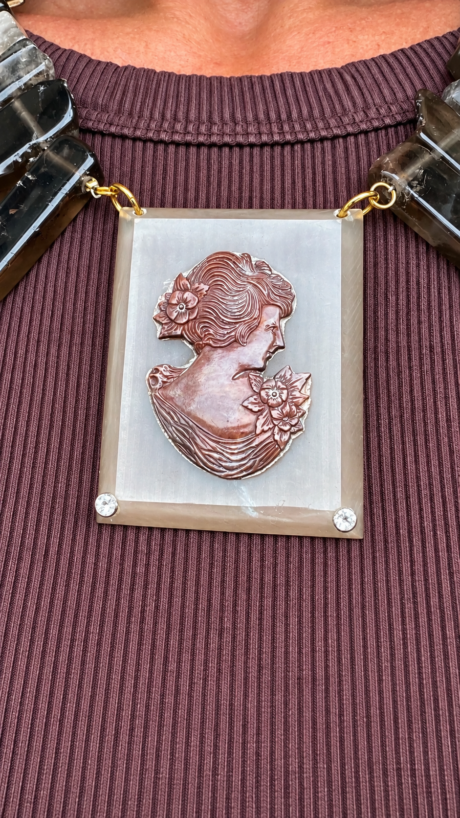 Made cameo necklace