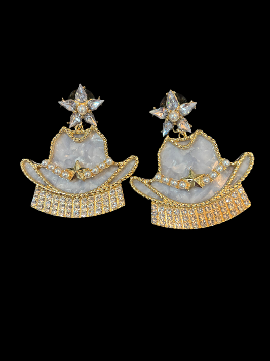 Cowboy Hat Crystal Earring