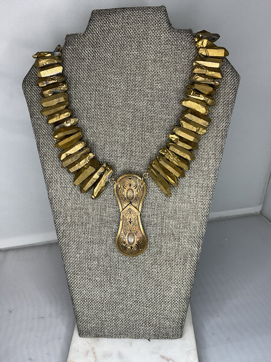 Made 1800s quartz necklace