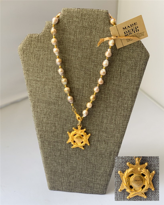 MADE- Pearl Necklace with Medal