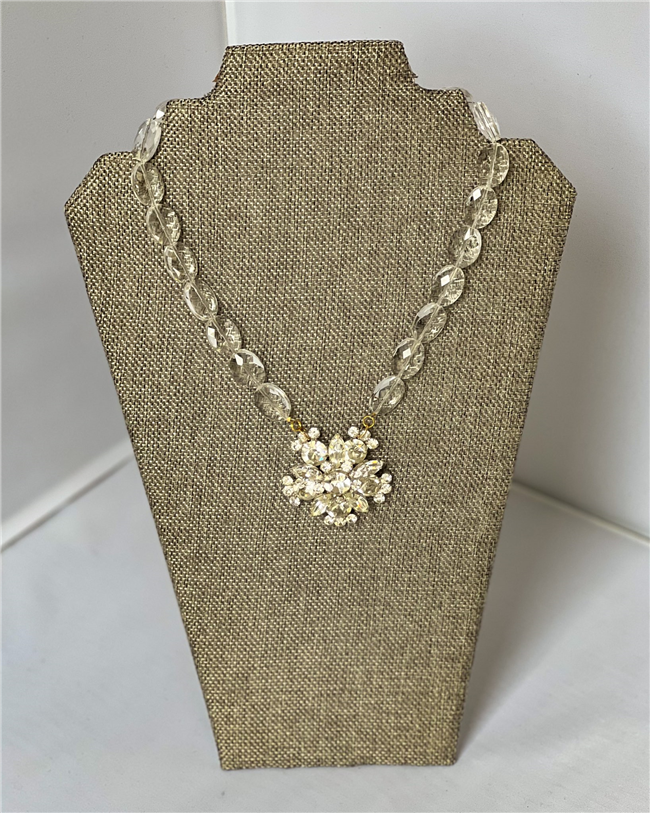 MADE- Faceted Clear Bead Necklace
