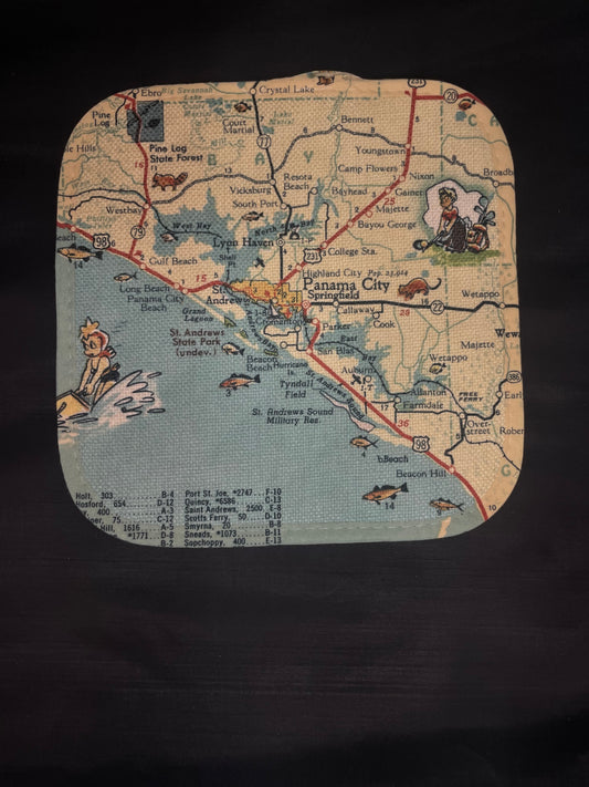 Vintage Panama City Map Hot Pad
