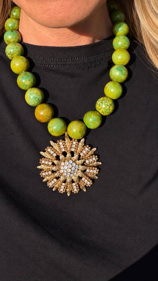 Made 1960s brooch turquoise