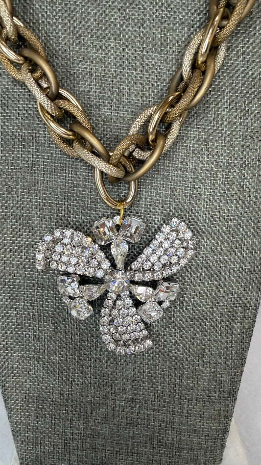 Made 1950s brooch necklace