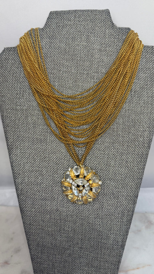 Made 1950s  brooch necklace