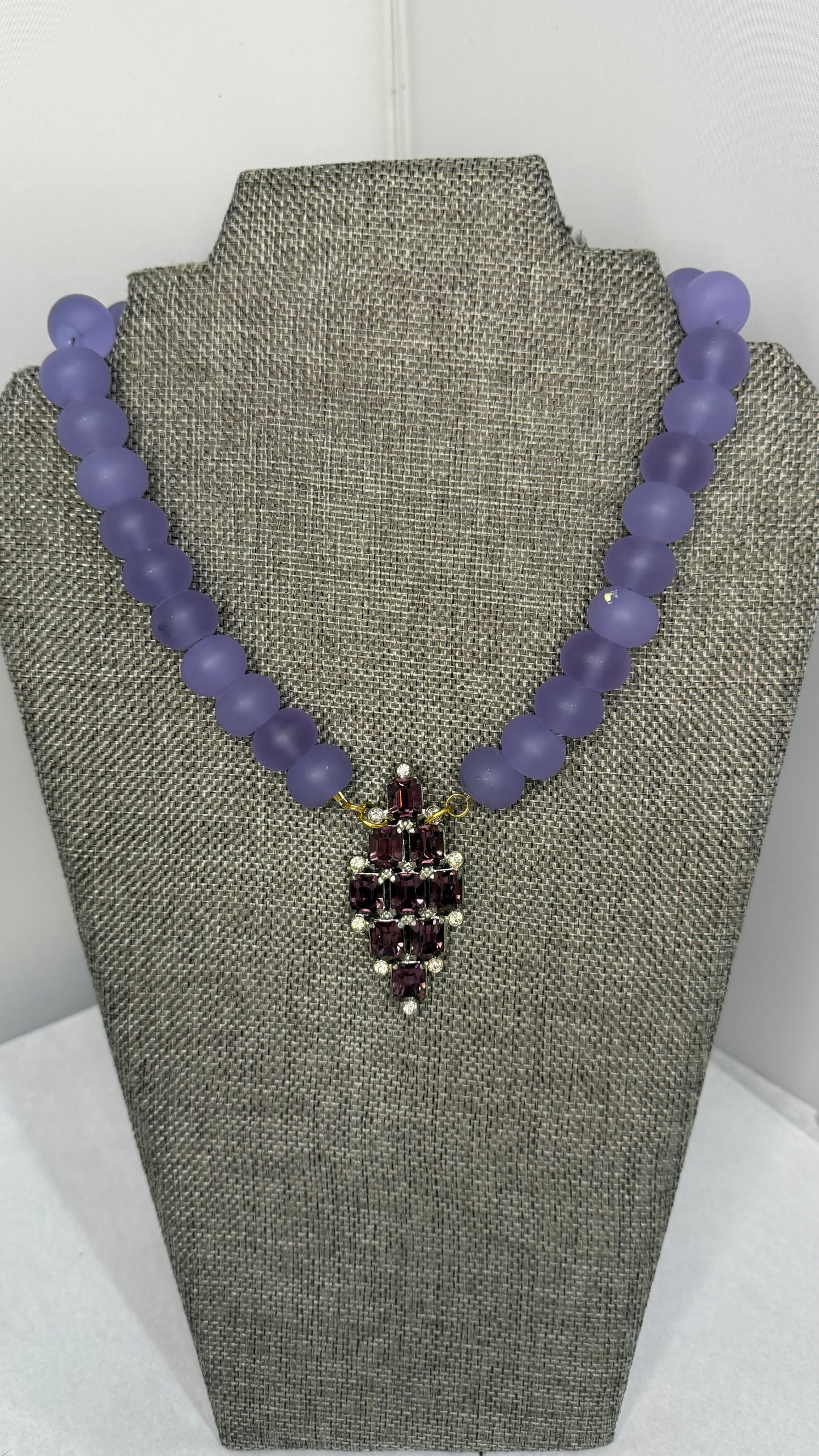 Made lavender chalcedony necklace