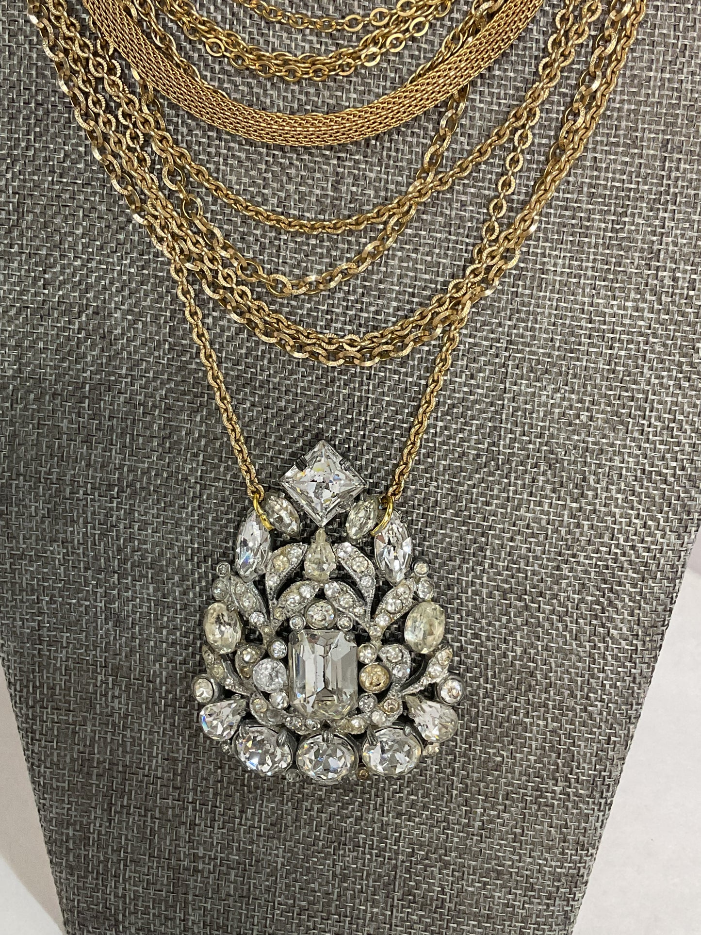 Made Eisenburg brooch necklace