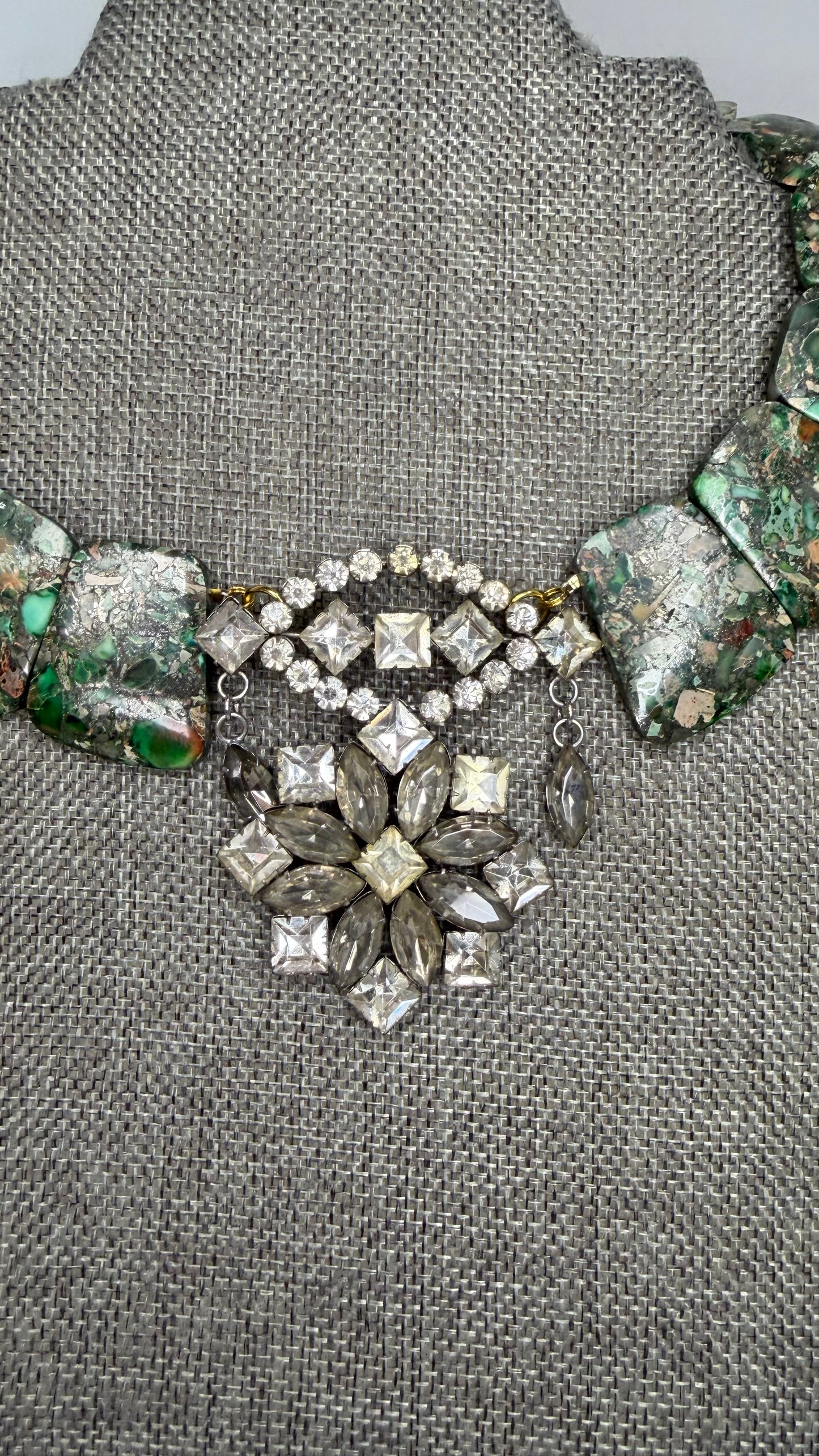 Made- 1960s Jasper camo necklace