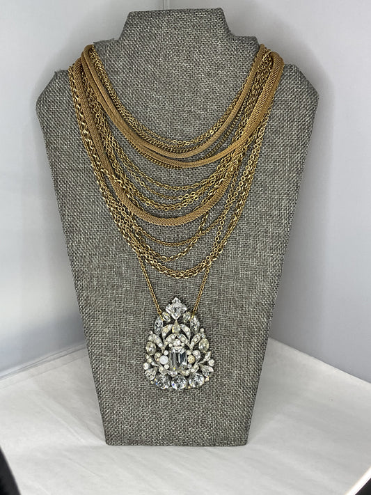 Made Eisenburg brooch necklace