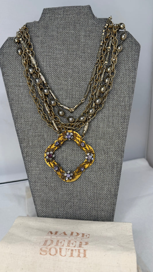Made 1800s sash necklace