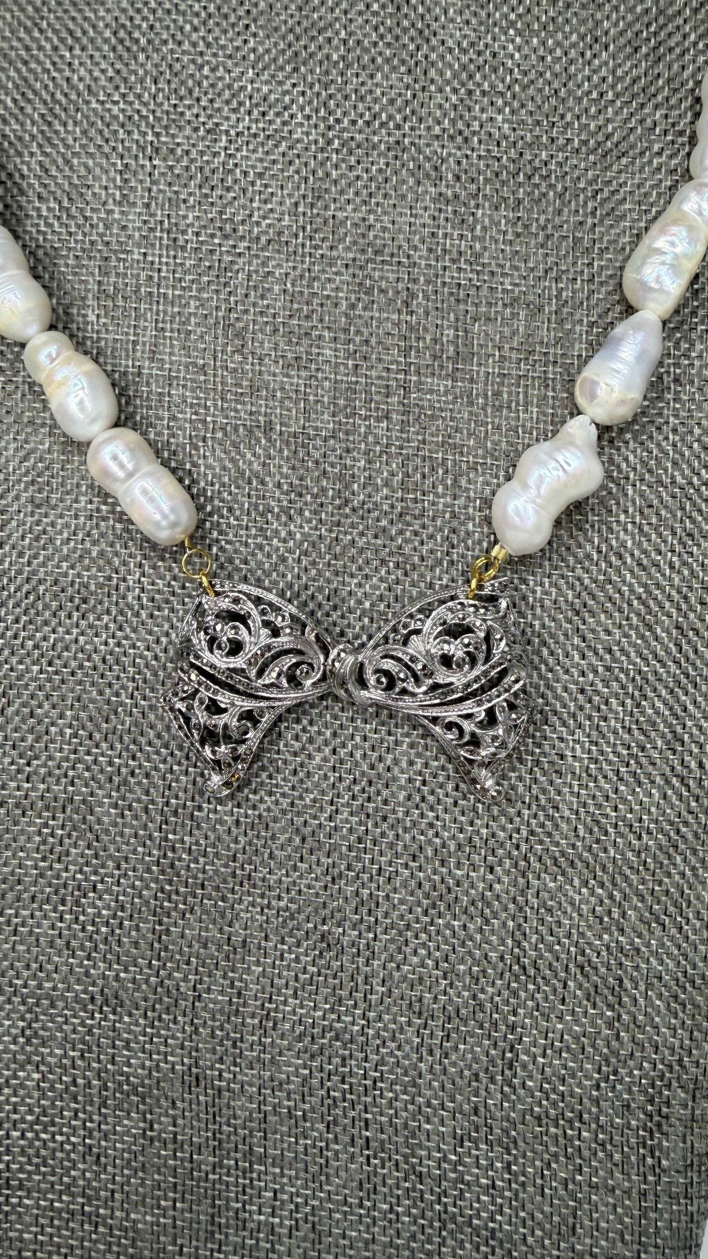 Made bow necklace