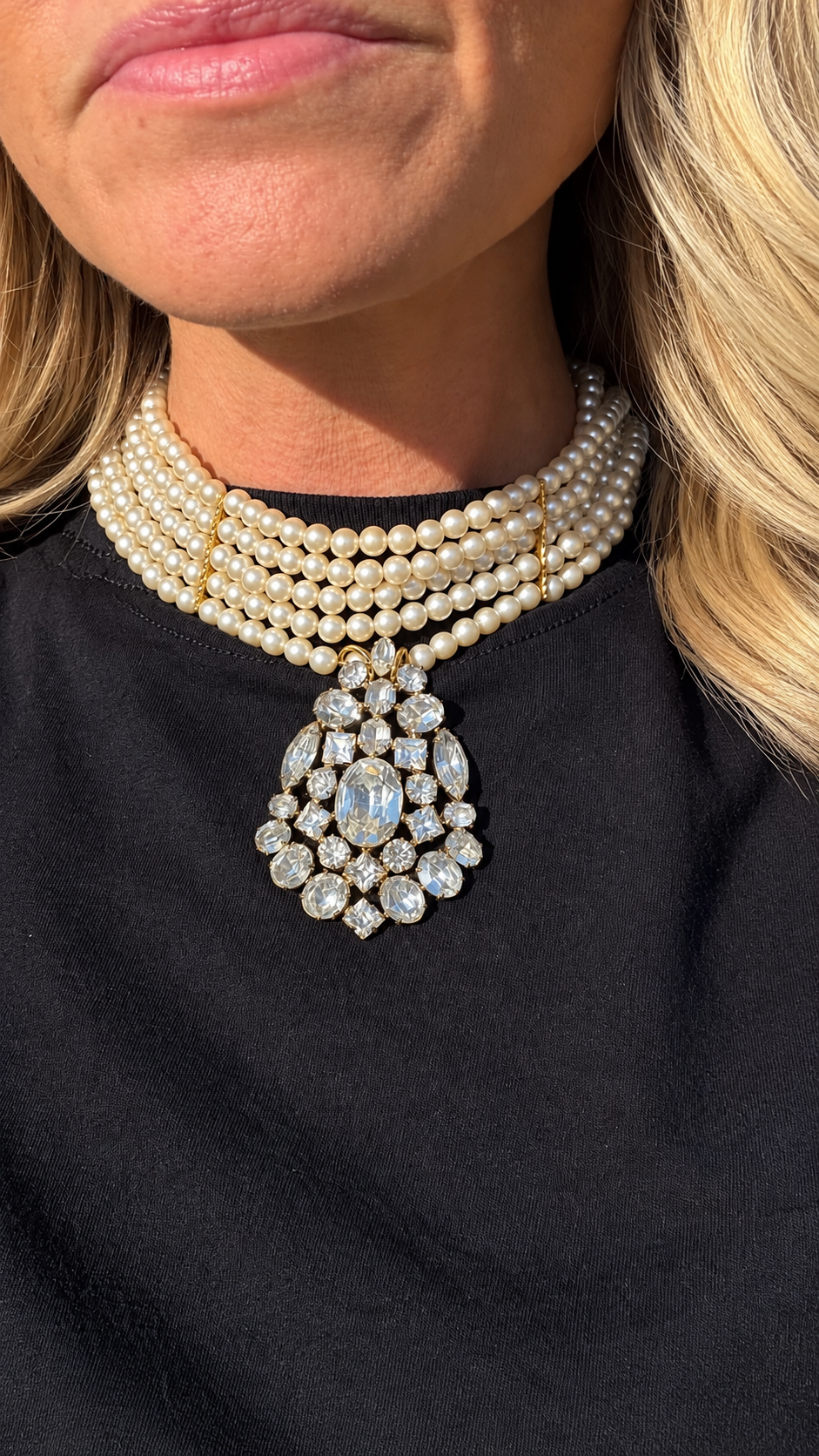 1930s Eisenburg brooch pearl necklace